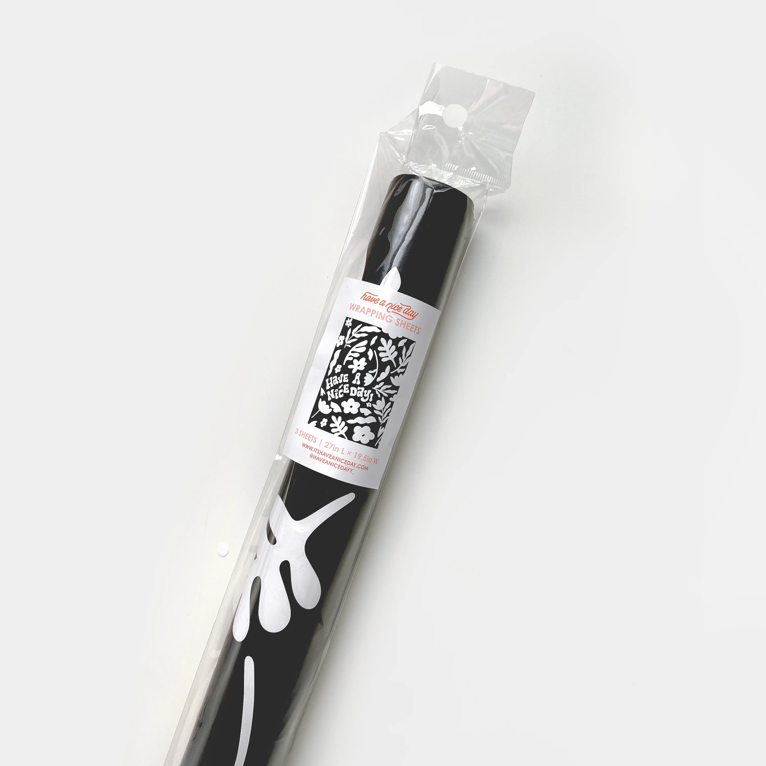 Black and White Have a Nice Day Wrapping Paper Sheets - Image 3