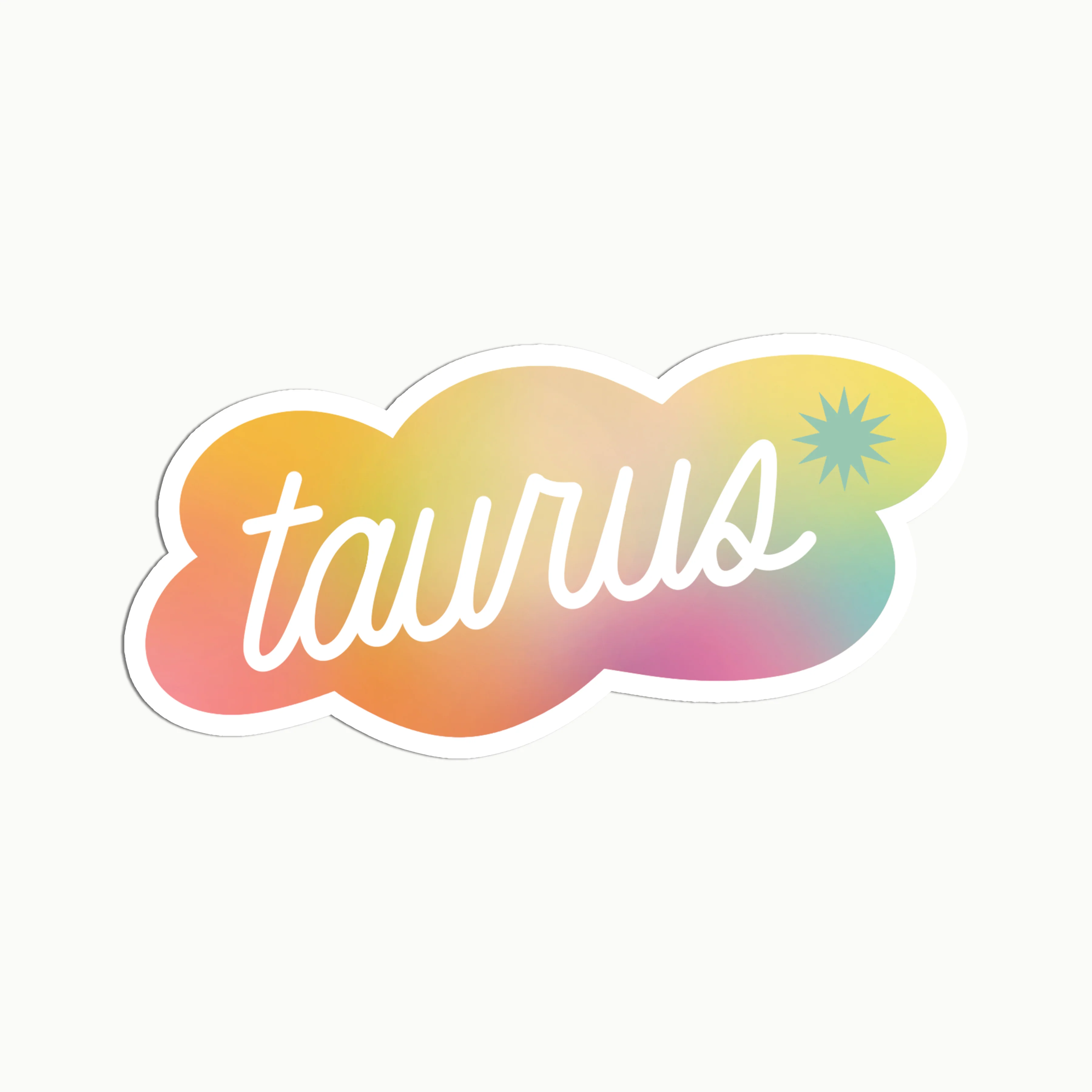 Gradient Taurus Clear Die Cut Sticker