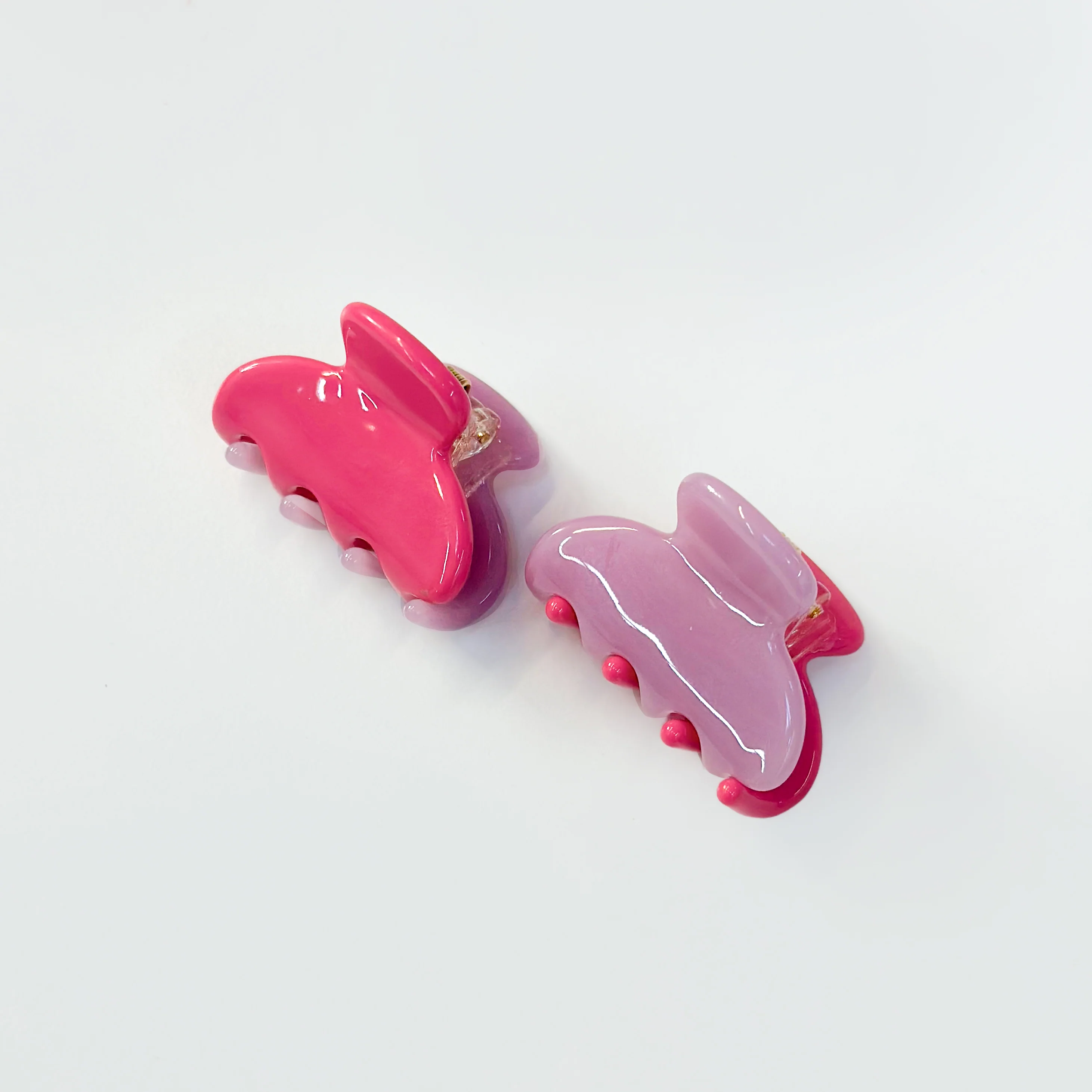 Mini Magenta/Lilac Hair Claws - Set of 2