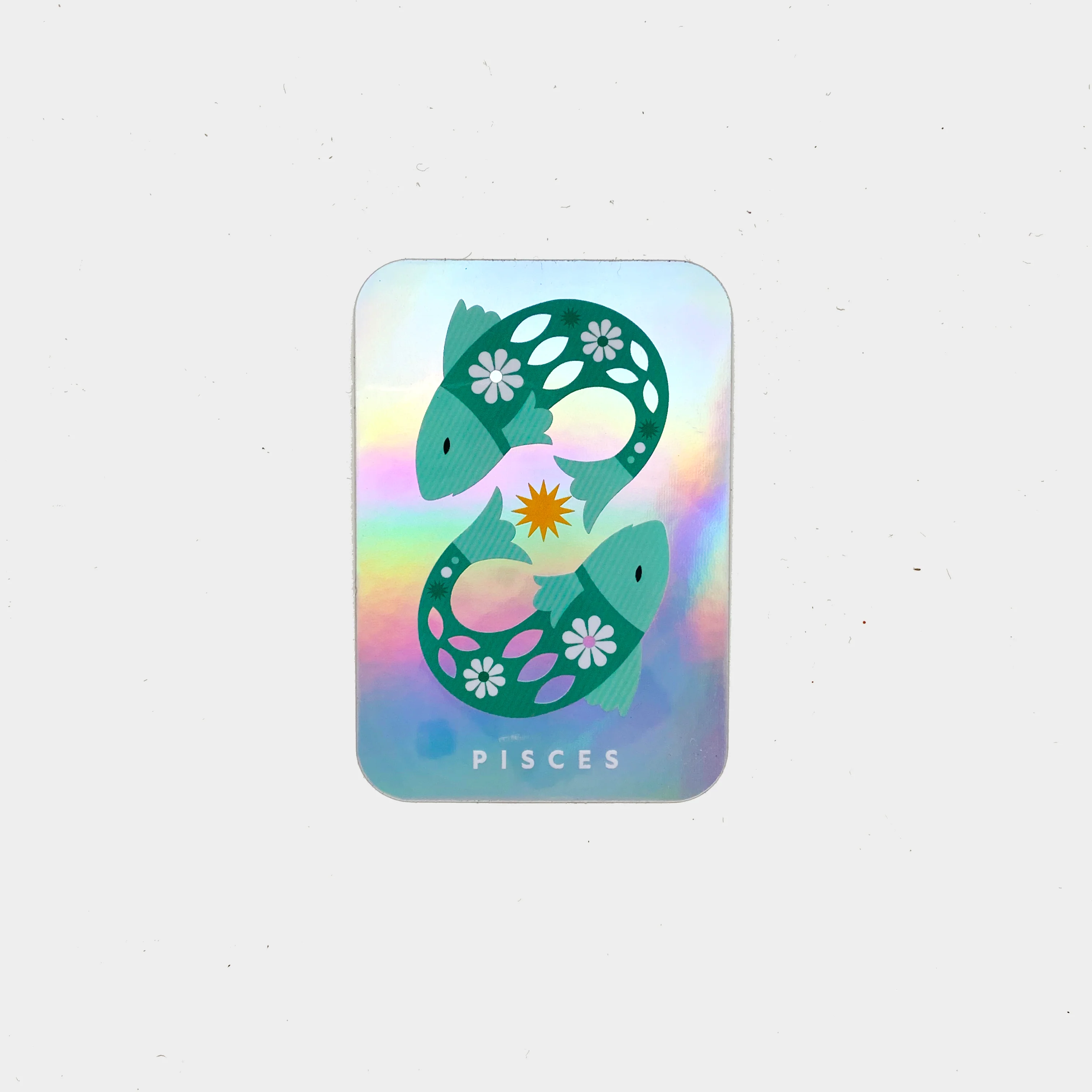 Pisces Holographic Rectangle Sticker