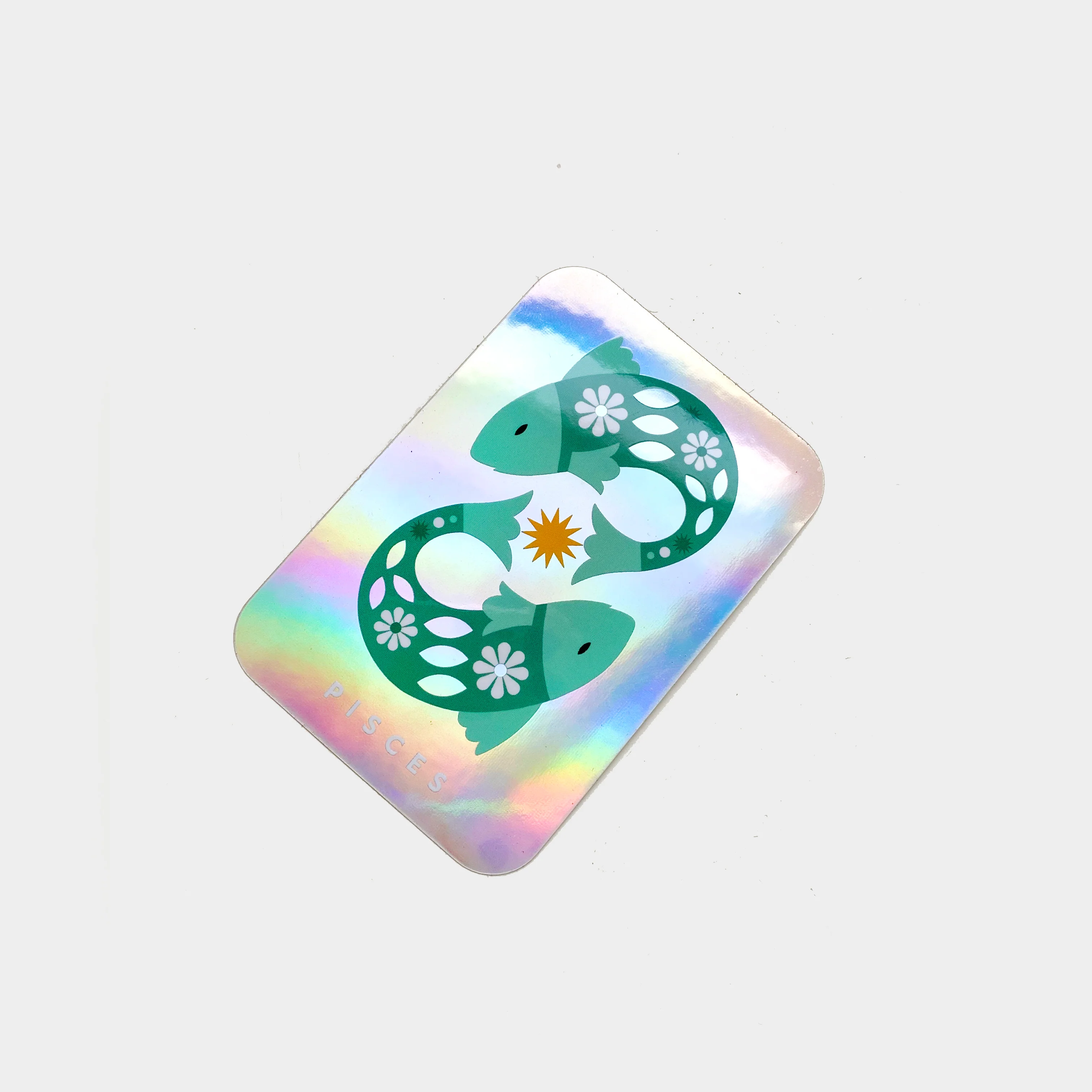 Pisces Holographic Rectangle Sticker - Image 2