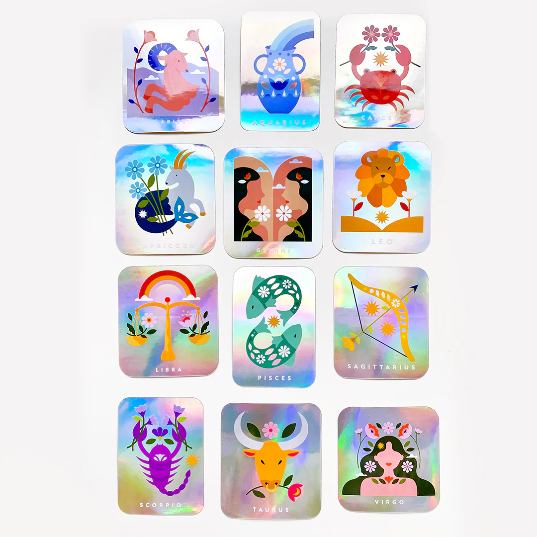 Pisces Holographic Rectangle Sticker - Image 3