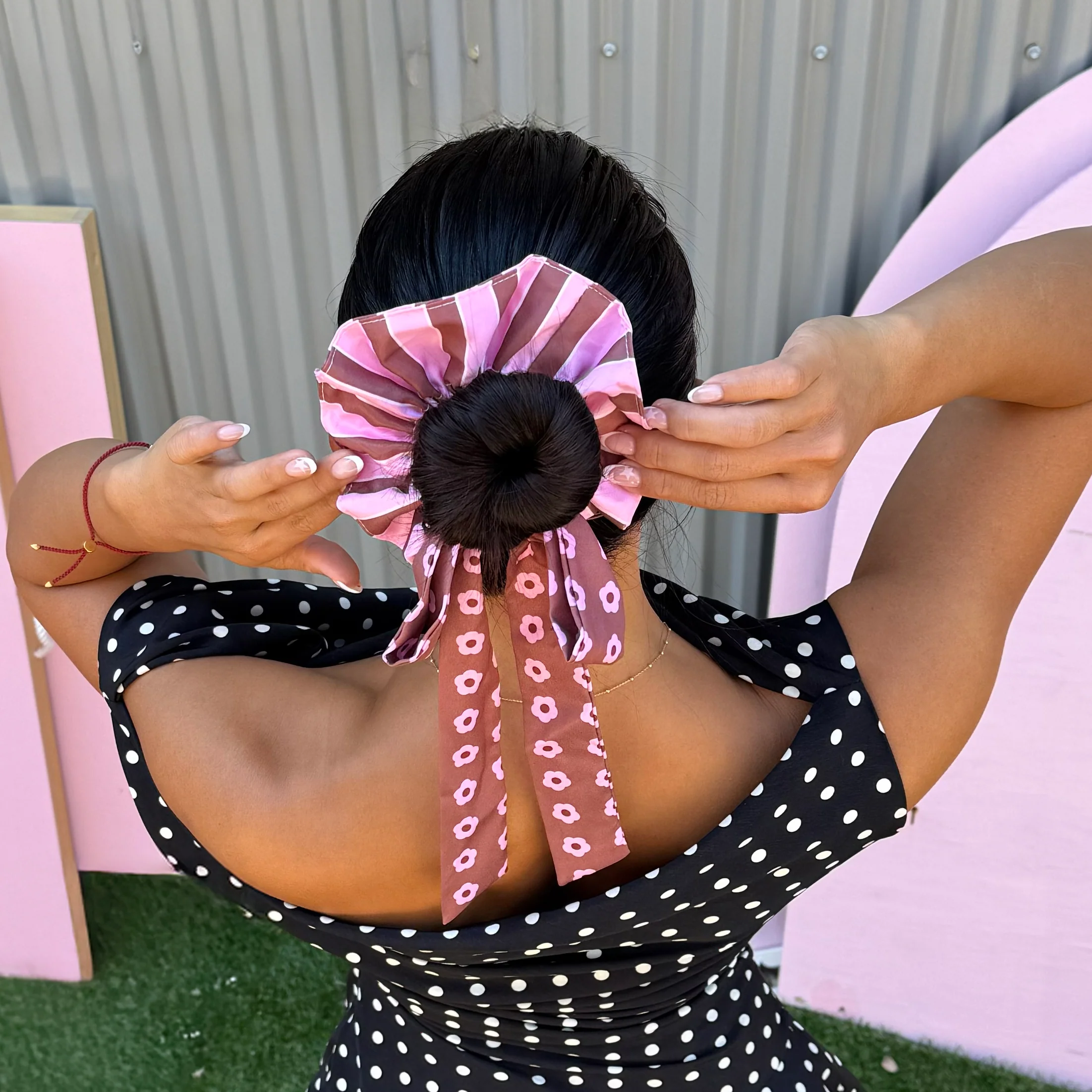 Willow Ruffle Bow Scrunchie - Image 2